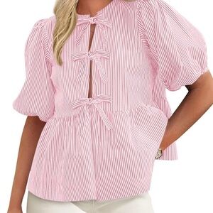 Pink Striped Women's Top